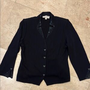 Black Women's Jacket with Embellished Details
